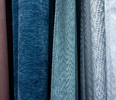 Fabric samples in a range of colors